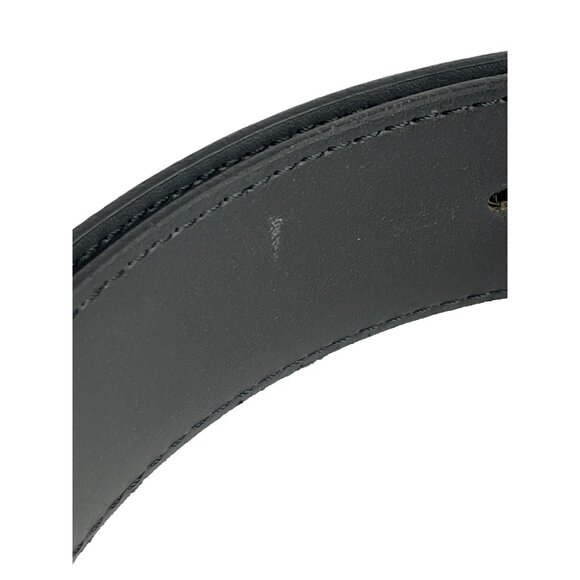 LOUIS VUITTON Black Leather Belt LV Monogram +Box dust bag receipt tag Sz 90/36 - Picture 7 of 14